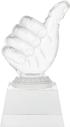 Toyvian Hand-shaped Crystal Award Trophy Decorative Prize for Competitions Parties and Home Decor Unique Desktop Ornament for Recognition and Celebration