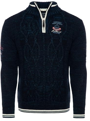 Carisma Strickpullover für Herren ? Herren Troyer mit Stickerei ? Angenehmer Regular Fit Pullover für Büro und Freizeit 7804