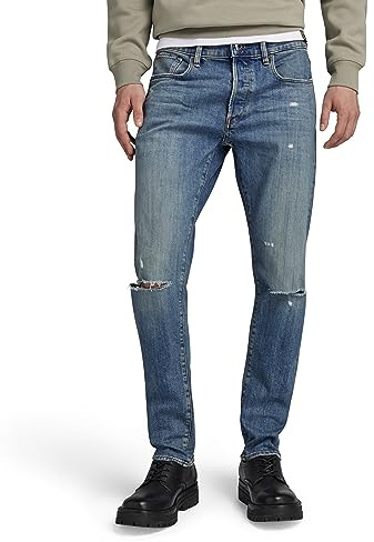 G-STAR RAW herr Jeans 3301 Slim, Blå (antik blekt oasis ripped 51001-d498-g128), 30W / 30L