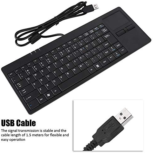Dioche Clavier USB avec pavé Tactile Clavier Filaire avec Tapis de Souris USB Filaire intégré Pavé Tactile intégré Clavier de Port Hub 86 Touches Muet Clavier Ultra Fin pour Ordinateur