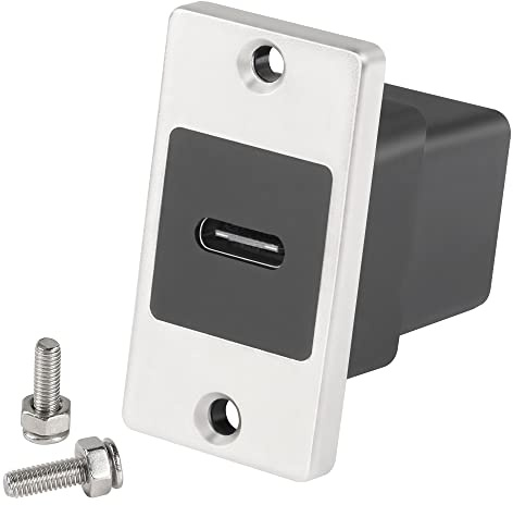 QIANRENON 10Gbps USB C Adapter - Rechteckiger Panel Anschluss USB C 3.1, Buchse auf Buchse, Datenmodul, 5V/2.1A Laden, Montage an Gerätepanel Desktop Wand