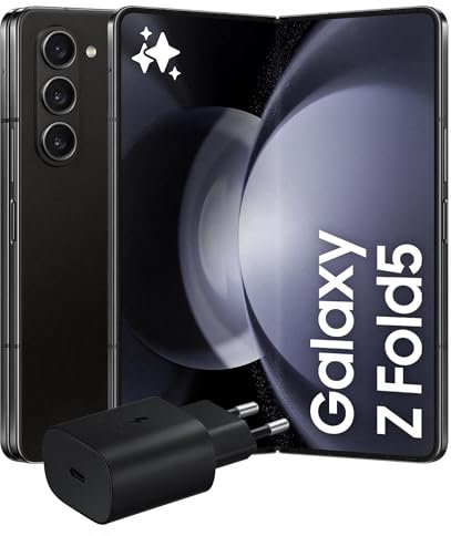 Samsung Galaxy Z Fold5 Smartphone Pieghevole, Caricatore Incluso, RAM 12GB, 256GB, Sim Free Android, Fotocamera 50MP, Display 6,2/7,6 Dynamic AMOLED 2X, Phantom Black 2023 [Versione italiana]