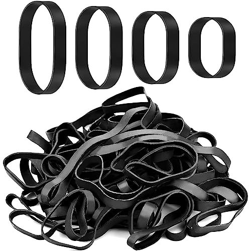 Gsrhzd Rubber Bands, 80 PCS Elastic Band, Thick Strong Elastic Bands, Large Rubber Bands, Black Large Elastic Bands Heavy Duty, for Industrial Home Office School File Folders Garbage Can, 4 Sizes