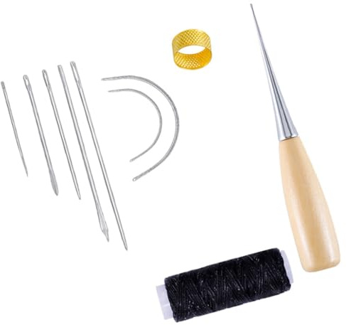 lopituwe Sewing Needle Awl Leather High Strength Craft Sewing Accessories Stitching Awl Sewing Leather Shoe Repair Tools Supplies