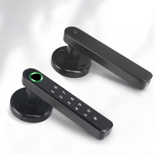 Serratura per porta con impronta digitale/senza chiave, manopola intelligente con maniglia elettronica, tastiera frontale touch biometrica per casa, ufficio, appartamento