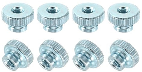 QUARKZMAN Dadi a Farfalla Scanalati, 12 Pezzi Dado M4 in Acciaio al Carbonio con Foro Passante Testa Alta, Blu Chiaro