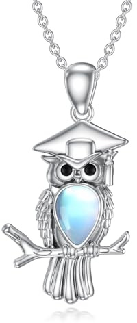 POPLYKE Buch/Violine/Eule/Kaktus/Künstler Halskette 925 Sterling Silber Insprational Halskette Freundschaft Graduierung Geschenk für Frauen Männer