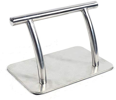 Edelstahl Fußstütze für Barbier, Salon, Tattoo und Friseur - Mobile Stand-by Fußstütze - Friseursalon Zubehör, 30x19x18cm