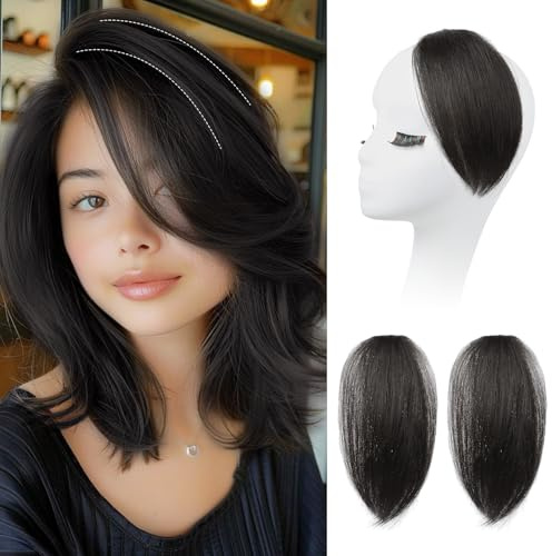 REECHO Clip in Haarteil für Volumen, 2tlg. 20cm Dicke Haarverlängerung für Frauen, Unsichtbare Clip-in Extensions für dünnes Haar & Oberkopf-Volumen, Hitzebeständige Kunstfaser (Vegan)