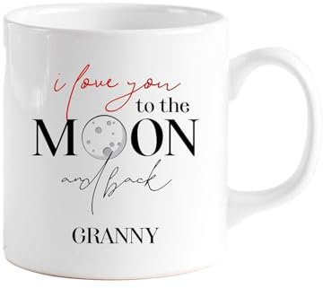 kisoyo Tasse mit Aufschrift I love you to the moon and back, Oma-Geschenk, Muttergeschenk, Schwangerschaftsankündigung