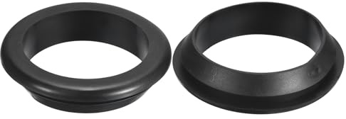 sourcing map 2 Pcs Rubber Grommets, 70mm ID 80mm Drill Hole Double Sided Hollow Firewall Hole Plugs Round Electrical Wiring Gasket, Black