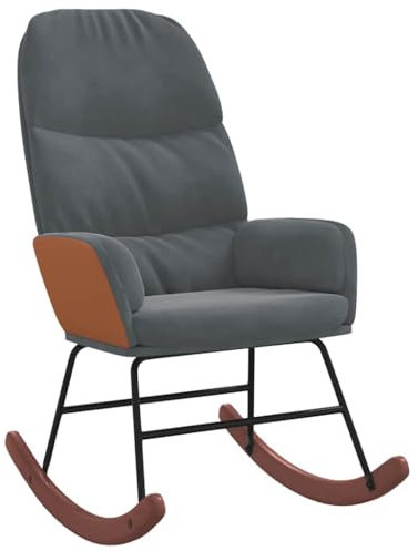 vidaXL Schaukelstuhl Dunkelgrau Samt, Schaukelsessel, Stuhl, Wohnzimmersessel, Schwingsessel, Loungesessel, Lounge Sitzmöbel, Relaxsessel, Relaxstuhl