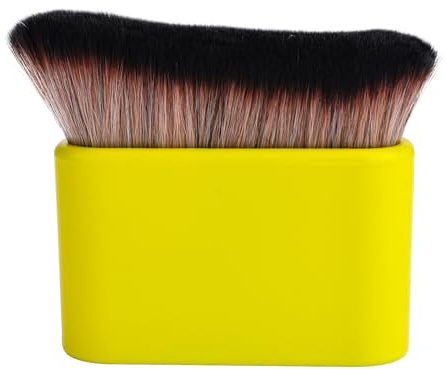 Brosse Autobronzante, Brosse Corps Crème Solaire Perfecteur de Couvrance Corporelle Outil de Maquillage pour Autobronzant Crème Solaire Visage Jambes (Jaune Citron, Cheveux Bruns-Noirs)