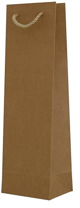 Prolac Lot de 50 sacs cadeaux en papier kraft marron - Sacs cadeaux et papier d'emballage pour bouteille de vin - Emballage d'anniversaire et cadeau - Sacs à bouteilles - 100 % recyclé