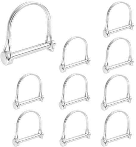 Perno di sicurezza 6 x 70 mm, perni tubolari a scatto 10 pezzi, perno di accoppiamento a forma di D, bullone di sicurezza in acciaio per molle, con chiusura a scatto, per rimorchi agricoli, fattoria
