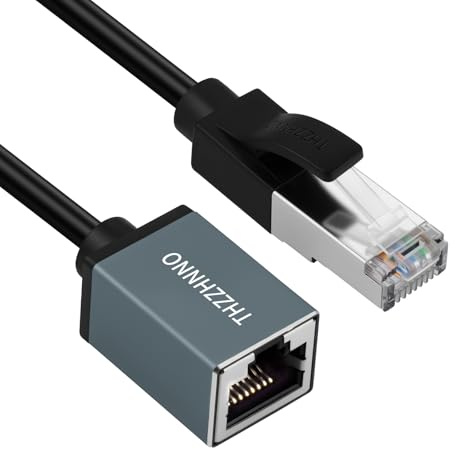 Thzzhnno Cable Alargador Ethernet de 3M, Cable LAN Macho a Hembra RJ45 de 1000 Mbps, Extensor de red de alta velocidad para PC, router, módem, conmutador y Smart TV.