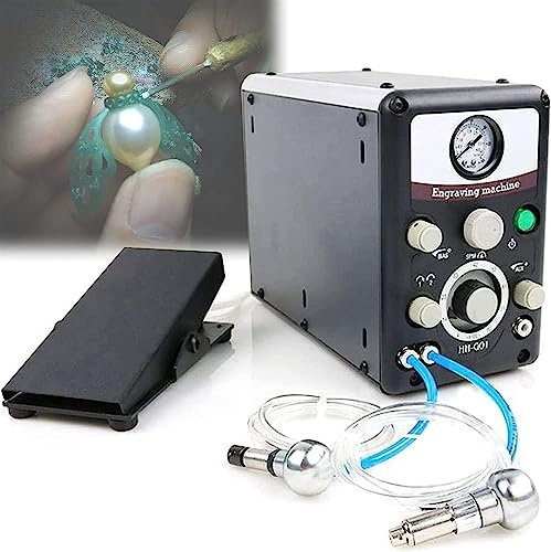 BOOZXCV Macchina pneumatica per Incisione di Gioielli, bulino a percussione a Mano a Doppia Testa Macchina pneumatica per Gioielli per Gioielli, Artigianato e Ferro battuto