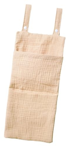 GMBYLBY Bolsa colgante de almacenamiento para pañales de cama con compartimento dividido, tela de algodón suave para organización de guardería, organizador multifuncional de cama de bebé