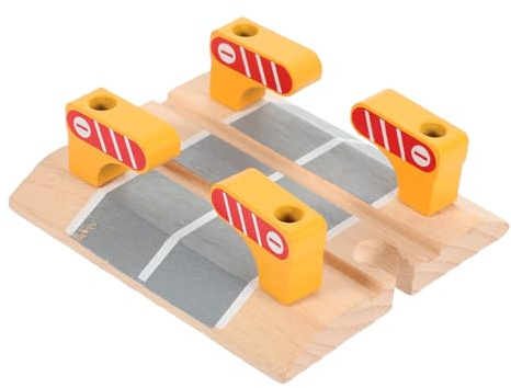 FUNOMOCYA Wooden Train Track DIY Railing Barrier Railway Road Block Model for Smooth Polished Surface Safe Construction to Enhance Motor Skills and Imagination Compatible with Wooden Train