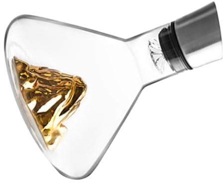 ARTIBETTER Decantador de Vino Rápido de Mano 1500ml, Material Seguro Transparente, Diseño Artístico Dorado para Uso Doméstico y Entretenimiento en Hogar