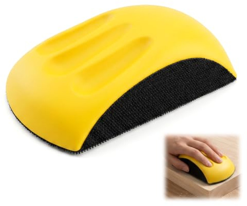 150 mm Bloques de Lijado Manual, Lijadora Manual en Forma de Ratón para Discos de 6 Pulgadas, Taco de Lijado Ergonómica para Madera, Metal, Pintura, Automoción y Pulido
