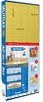 SELITFLEX 10 mm Thermo - Verlegeunterlage für Parkett und Laminat mit Feuchteschutz (6 m² + Tape)