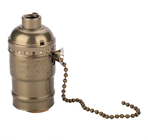 TICFOX Portalámparas, Portalámparas Samfox E27 Vintage con Portalámparas de Cadena(Bronce)