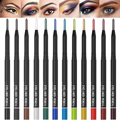 12 Kinds Of Color Eyeliner Pen, Eyebrow Pen,Eye Shadow Pencil, Lip Line Pen, Eyelid Pad, Pencil Makeup Set Tool (12PCS)