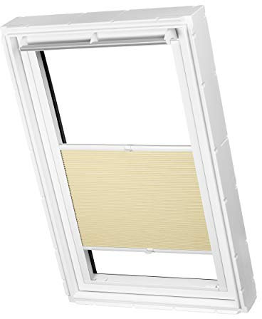 Ventanara® Dachfenster Waben Plissee ohne Bohren passend für Velux Fenster Plisseerollo Faltrollo verspannt Klebemontage (SK08, Beige Verdunkelnd)