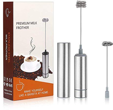 LTLWSH Montalatte Elettrico, Miscelatore Latte Portatile Schiumatore con Testina del Frullino a Tre/Singola Molla, Potente Schiumalatte Elettrico per Il Latte/caffè/Cappuccino