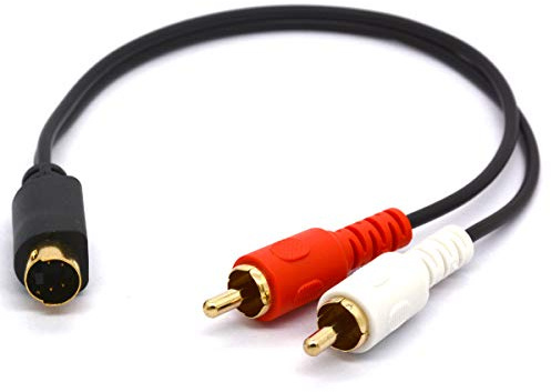 PIIHUSW S-Video to 2-RCA Audio Cables - 4 Pin S-VHS Male Plug to Two RCA Male Connectors Y Splitter Extension Cord