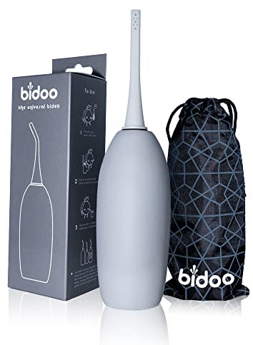 BIDOO The Universal, Portable Bidet (Pebble) with Cap and Travel Bag l Replaces Wet Wipes and Shower Toilet l Postpartum l Elder Care l New Moms l Pre and Post-Intimacy
