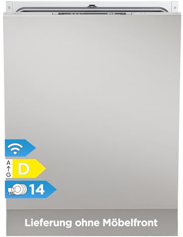 Midea SV 4.60 wi Geschirrspüler Vollintegriert 60cm, 14 Maßgedecke, 8 Programme, Automatische Türöffnung, LED Display, Leise, Vollwasserschutz, Spülmaschine Unterbaufähig