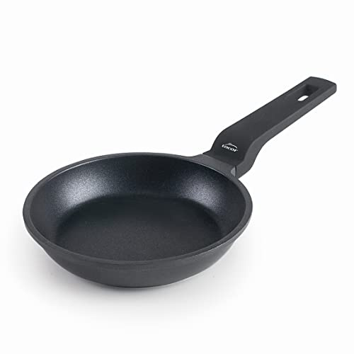 LACOR - 25163 - Mini Aluminium Pfanne Cast 100% frei PFOA, Antihaft-Doppelschicht, geeignet für Induktion, Ergonomischer Griff Soft Touch, Ø 14 x 3cm, Schwarz