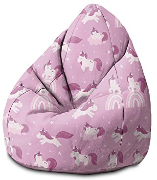 DreamRoots Sitzsack für Kinder mit Füllung - Bodenkissen Bean Bag - Bubibag Kinderzimmer 70 x 70 x 105 cm - Sitzkissen Boden