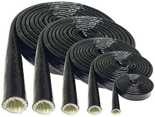 1m Silikon-Titan Hitzeschutzschlauch ID-Ø 25mm schwarz | VIELE LÄNGEN & GRÖSSEN 8-80mm | Schutzschlauch Silikonschlauch Kabelschlauch Isolierschlauch Schlauch Fiberglas Kälteschutzschlauch|Premium