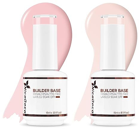 Nicedeco Gel Uñas Constructor Esmaltes Semipermanentes Para Uñas Sin crueldad UV/LED Soak-Off Colores Vibrantes y Duraderos Vegano 2 x 15ML SET 8