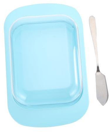 1 Set Butterschale, abgedeckte Käseform, Behälter mit Deckel, abgedecktes Butterfach, Butterdosen-Abdeckung, Griff, Brotaufbewahrungsbehälter, Butterdose mit Deckel, Kunststoff-Kuchen, weiß, Acryl/48