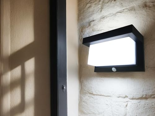 Dapo Solar-Wandleuchte All weather Außenwandleuchte mit Bewegungsmelder | IP44, 3 Modi einstellbar, Für Hauswand, Garten, Eingang, Terrasse