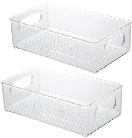 Lre Co. Gestor de refrigeradores, apilado gestor de refrigeradores cajón de refrigerador caja de almacenamiento de cocina, para contenedores de refrigeradores, sin BPA en la manija