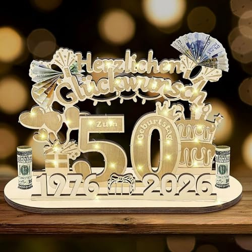 Herbst 50 Geburtstag Geldgeschenk 2026 50. Geburtstag Frauen Männer | Personalisiertes Geschenke für 50 Jahre Geburtstag Deko (50)