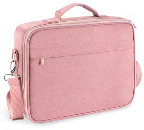 WEMATE Bibelhülle, Wasserdichte Tragetasche für Bibelstudienbedarf mit doppellagigem Griff und Schultergurt für Frauen, Jugendliche, Erwachsene und Christen (Rosa)