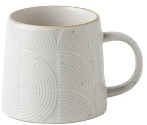 FAJNUZI2024 Tazze Set di 1 Tazze da caffè coniche in Rilievo, con Una capacità di 14,54 Once e Due Colori di Tazze da caffè in Ceramica for Famiglie Tazzine caffè(Bianco)