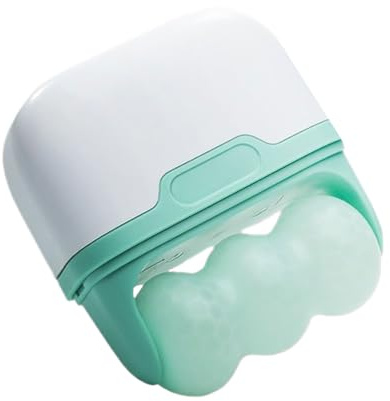 Rodillo de hielo facial de doble cabeza | Rodillo de hielo de viaje | Herramienta de enfriamiento de belleza de doble rueda masajeador raspador | 8 x 3,5 x 9 cm | Material fuerte | Amplia gama de usos