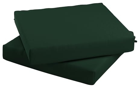 California Umbrella Outdoor Replacement Patio Chair Pad Set of 2, 18 x 18 Inch, Premium Outdoor Memory Foam, Fade Resistant, Sunbrella Fabric, Fabric Ties, Forest Green