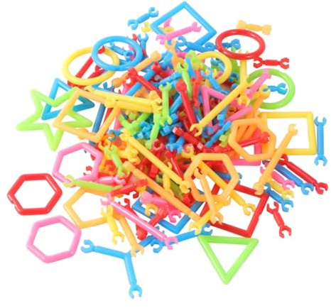 Hemobllo Juguetes de Construcción Educativos para Niñas Bloques de Ensamblaje de Plástico con Caja de Almacenaje Juego de Rompecabezas de Barras DIY para Preescolar Colores Color