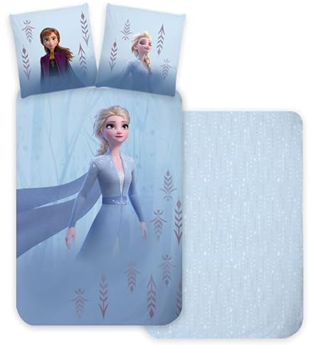 Eiskönigin Babybettwäsche 100x135 + Kissenbezug 40x60 Baumwolle ELSA Anna | Baby-Bettwäsche | Kinderbett 60x120 & 70x140 | Schwesternband Elsa und Anna | Oeko-Tex