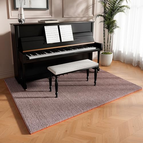Koncey Soundproof Floor Mat for Piano, Sound Absorbing Carpet, Non-Slip Soundproof Rug, Can Noise Reduction, Dampening Pads for Studio, Music Room(Brown,120 x 100 CM)