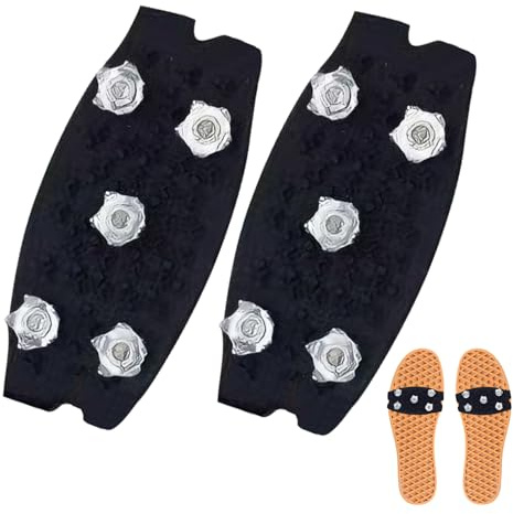 steigeisens 5 Zahn Anti Rutsch Schuhspikes, Leichte Und Unsichtbare rutschfeste Überschuhe, Eisoberflächen Gadget Für Senioren Tragbare Outdoor steigeisens Für Angeln Outdoor laufens Pendeln Arbeit