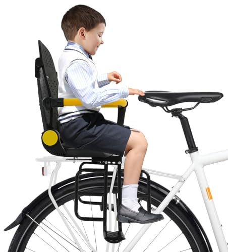 Chelngveo Siège de vélo pour enfant à l'arrière - Pour porte-bagages, de 1 an à 4 ans, jusqu'à 100 kg, repose-pieds réglables pour tous les cadres arrière de vélo